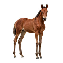 Fototapeta premium Young Arabian horse isolated on white transparent background, PNG 
