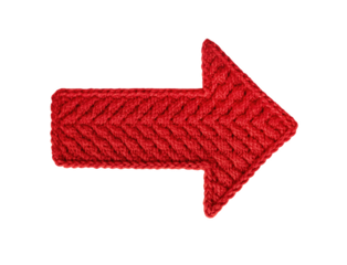 Red arrow isolated on transparent background created as festive graphic element for Christmas and New Year sales promotions winter discounts clearance offers and seasonal shopping campaigns