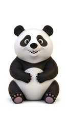 Cute Cartoon Panda Sitting.