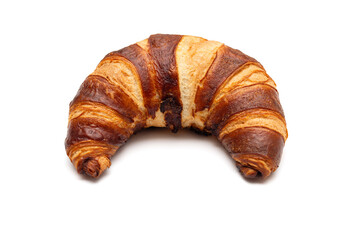 Classic French croissant isolated on white background