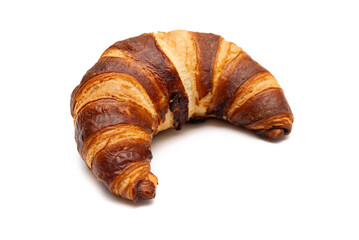 Classic French croissant isolated on a white background
