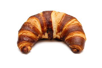 Classic French croissant isolated on a white background