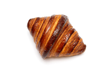 French fresh butter croissant isolated on a white background