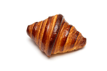 Traditional french butter croissant isolated on a white background