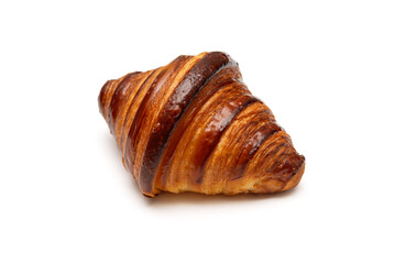 Classic fresh french butter croissant isolated on a white background