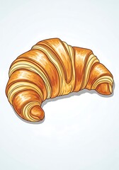 Delicious Golden Croissant Pastry.