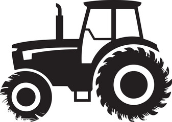 Tractor icon silhouette vector illustration agricultural machine farming equipment vehicle