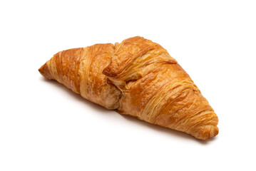 Traditional butter croissant isolated on a white background