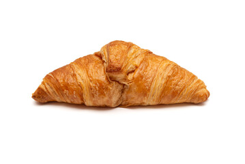 Traditional butter croissant isolated on a white background
