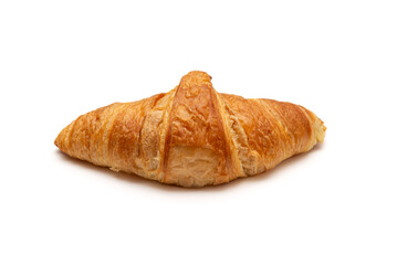 Traditional butter croissant isolated on a white background