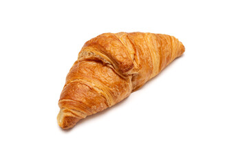 Traditional butter croissant isolated on a white background