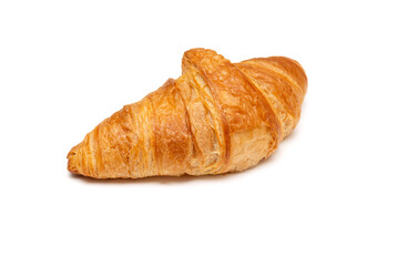 Traditional butter croissant isolated on a white background