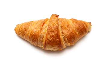 Traditional butter croissant isolated on a white background