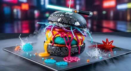 Cyberpunk Fusion Food Art.