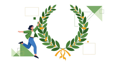 Abstract Illustration of Triumph and Celebration Depicting Joy and Success in Design