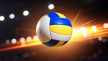 Volleyball Ball with Dynamic Lighting and Motion Blur