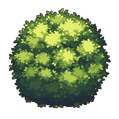 Pixel Tree Bush Shrub Plant Isolated Retro 8bit 16bit Pixelated Nature Video Game Asset