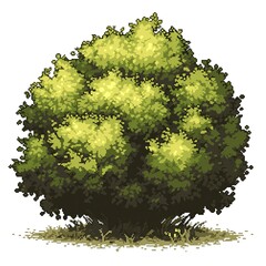 Pixel Tree Bush Shrub Plant Isolated Retro 8bit 16bit Pixelated Nature Video Game Asset