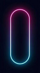 Neon Oval Frame, Minimalist, Geometric, Light, Design.