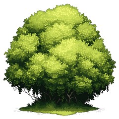 Pixel Tree Bush Shrub Plant Isolated Retro 8bit 16bit Pixelated Nature Video Game Asset