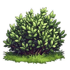 Pixel Tree Bush Shrub Plant Isolated Retro 8bit 16bit Pixelated Nature Video Game Asset