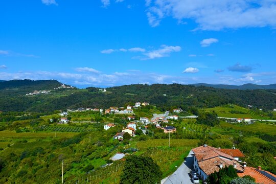 View of Gonjače village at Gori&scaron;ka Brda in Primorska, Slovenia