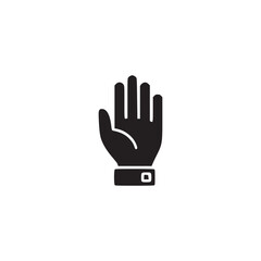 Vector art of stop hand gesture icon this vector graphic represents a hand with the palm facing forward, indicating a halt or stop signal, rendered in a simple, minimalist style