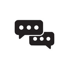 Illustration of two speech bubbles with ellipsis inside, the image is a simple, minimalist design, perfect for conveying communication, conversation, or dialogue in a clean and modern style