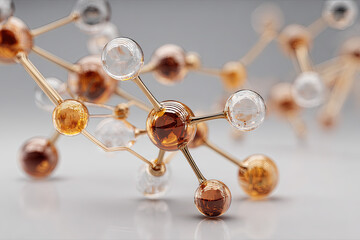 Abstract molecular structure in blue tones