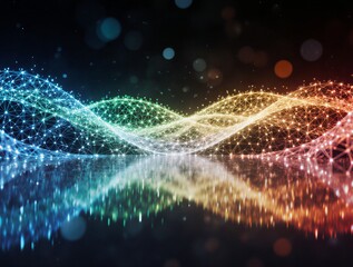 Obraz premium intricate digital network glowing structure abstract neon lines vibrant colors | technology, abstract, architecture, urban, futuristic theme