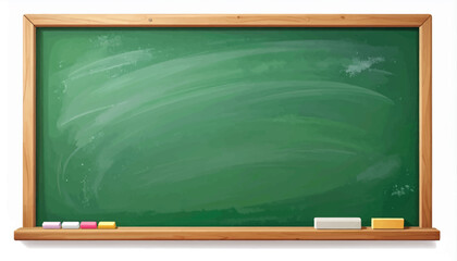 Blank Green Chalkboard with Wooden Frame for Education, School, and Classroom Purposes