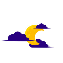 Moon and Clouds at Night