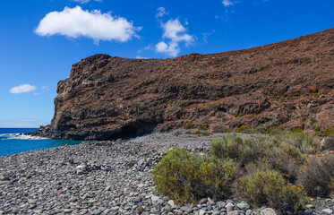 Scenic landscape of  La Gomera island coastline, Canary Islands, Spain, Europe.	