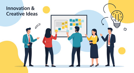 Brainstorming Session: Collaborative Innovation and Creative Idea Generation in Corporate Setting