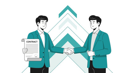 Business Agreement Illustration Depicting Successful Deal and Positive Outcome or Agreement