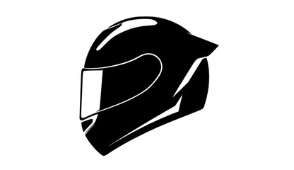 a black and white silhouette of a motorcycle helmetarmor, bicycle helmet, black, head, helmet, icon, illustration, logo, motorcycle helmet, profile, shield 
