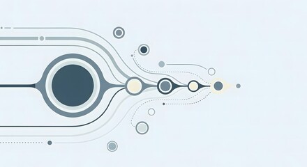 Abstract data flow connecting complex digital nodes