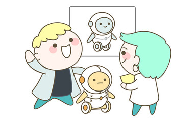 Flat Vector Illustration of an MVP or Tech Product Meeting