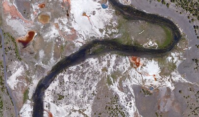 Yellowstone National Park, USA: High-Resolution Satellite View of the Volcanic Landscape