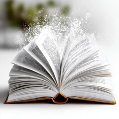 Obraz premium Open Book with Magical Sparkles, Concept of Knowledge and Imagination