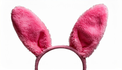 Pink Fluffy Bunny Ears Headband Isolated On Transparent Background