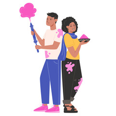 People celebrating Holi festival