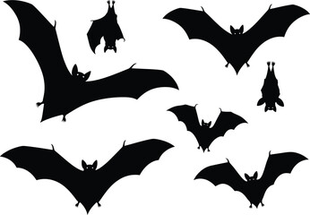 Bat Halloween Silhouettes Vector