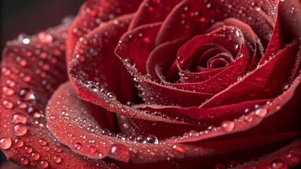red rose with water droplets