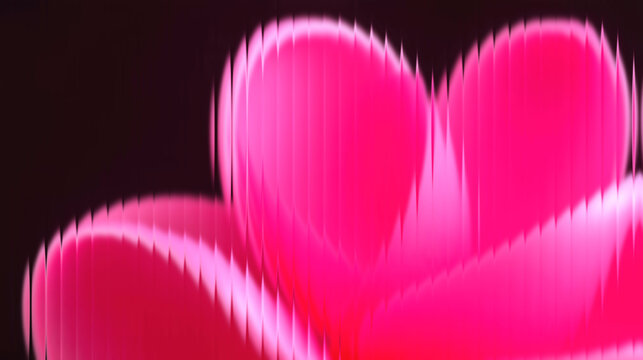 Vibrant pink abstract petals shimmer with delicate light, evoking beauty and passion in a modern, artistic composition.
