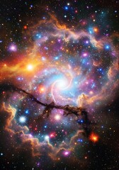 Fototapeta premium Colorful Spiral Nebula in Deep Space.