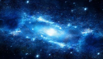 Blue Space Galaxy Background Star Clusters Shining Into Deep Space Night Sky Glittering Stars And Nebulas Generative Ai Generative