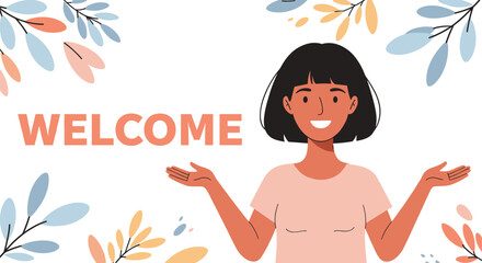 Illustration of a Smiling Woman with 