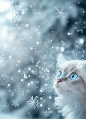 Portrait of a blue-eyed cat