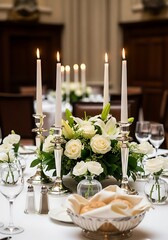 Elegant Formal Dining Table Setting.